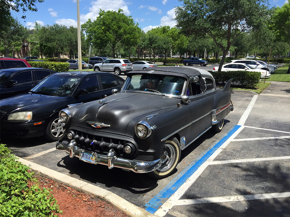 1953 Chevy Belair Custom out on the town at the store
