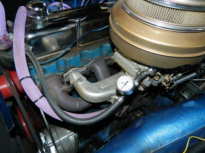 closeup fenton headers clifford intake engine 2012 53 Chevy Custom Belair Hotrod "Stardust" Fins before gloss paint job